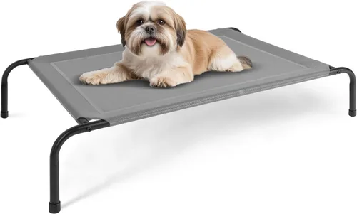 Vista 14 de FluffyDream Cama elevada de enfriamiento para perro, camas portátiles elevadas para perros, patas antideslizantes, cama hamaca portátil y duradera