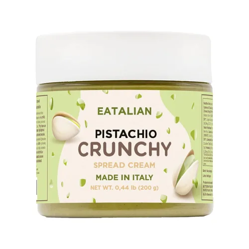 Vista 19 de EATALIAN by AMZ BETTER Crema de Pistacho, 7oz/200 gr, pasta de pistacho untable, sabor dulce y único, ideal para pan, para pasteles, postres