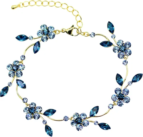 Vista 59 de Faship - Juego de collar y aretes con cristales de imitación florales AB