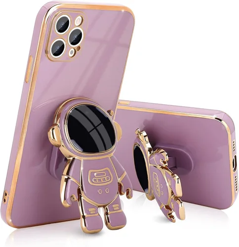 Vista 15 de Pepmune Funda compatible con iPhone 12 Bonita Diseño de Soporte de Astronauta en 3D Protección de Cámara A Prueba de Golpes Cubierta Trasera Suave
