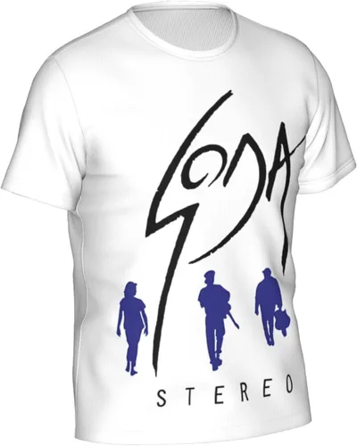 Vista 3 de Soda - Camiseta estéreo para hombre, moderna, moderna, de manga corta, cuello redondo, para verano