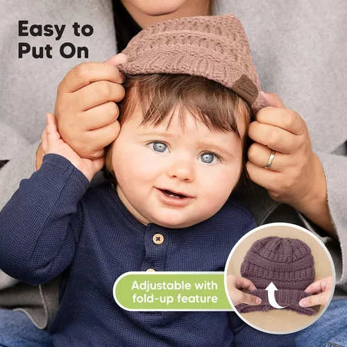 Vista 8 de Paquete de 3 gorros de bebé, sombreros para recién nacido, sombreros para bebé, sombreros para niña, gorro para recién nacido, gorro de invierno