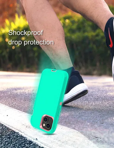 Vista 8 de MXX Funda para iPhone 13, con protector de pantalla de vidrio templado, protector de lente de cámara de 3 capas de alta resistencia, a prueba