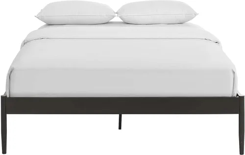 Vista 6 de Modway Elsie - Base de cama de metal con soporte de tablillas, tamaño King, color marrón