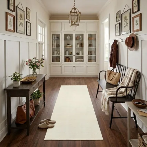 Vista 102 de LEEVAN Alfombra lavable para baño, alfombra tejida negra de 2 x 3 pies para entrada, alfombra de puerta delantera de algodón, alfombras pequeñas