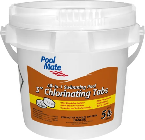 Vista 10 de Pool Mate Piscina todo en 1 de 4 libras con pestañas de cloro de 3 pulgadas, tabletas de cloro de 3 pulgadas, desinfectante, clarificador, inhibidor