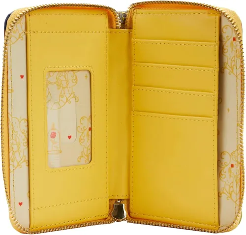 Vista 3 de Loungefly Billetera con cremallera de Belle Princess Scenes de la Bella y la Bestia, Multi, Cartera con cremallera