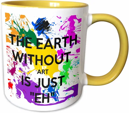 Vista 11 de 3dRose Ceramic The Earth Without Art is just eh - Taza, 1 unidad (paquete de 1), color negro