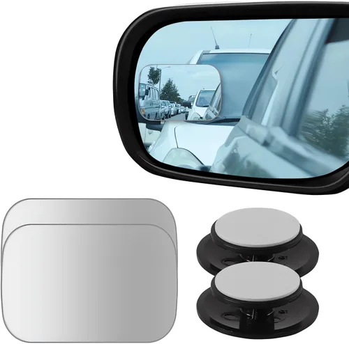 Vista 12 de 2 piezas de espejos para punto ciego, 2 pulgadas, redondos, de vidrio HD, espejos convexos de 360° de ángulo amplio para visión lateral y trasera