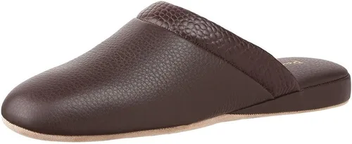 Vista 9 de PAMIR Pantuflas de casa de cuero texturizado prémium para hombre con espuma viscoelástica
