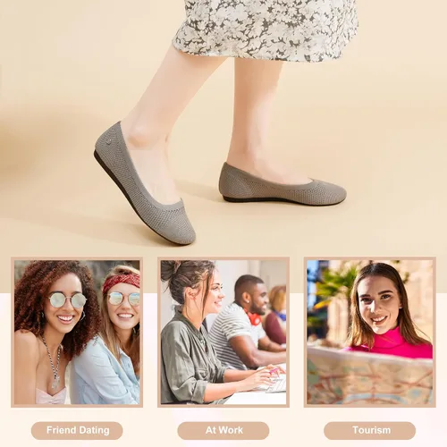 Vista 8 de SDONY Zapatos de ballet para mujer, cómodos zapatos planos casuales para caminar, conducir, elegantes