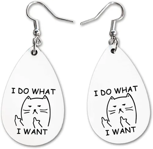 Vista 5 de Van Gogh - Juego de aretes colgantes divertidos Lindos aretes de joyería para niñas y mujeres Impresión de doble cara Regalo de cumpleaños