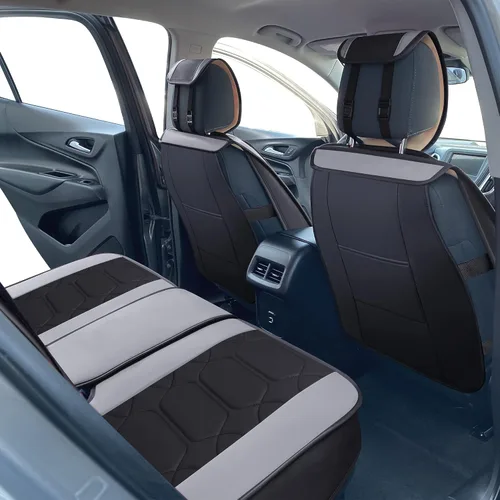 Vista 5 de OASIS AUTO Fundas de asiento de ajuste personalizado compatibles con Chevy Equinox (2010-2026), protector de piel sintética impermeable, accesorios