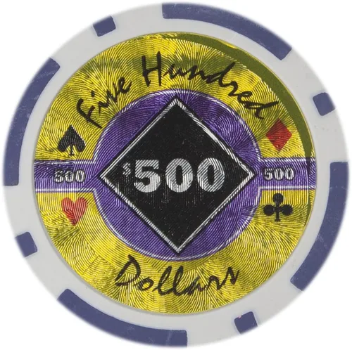 Vista 6 de Brybelly Black Diamond Poker Chip Heavy 0.49 oz Clay Composite - Paquete de 50 ($0.25 marrón)