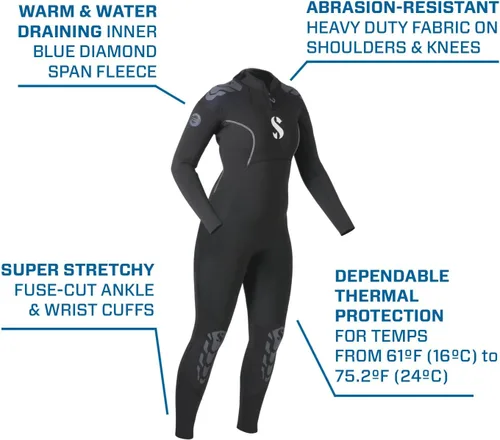 Vista 5 de SCUBAPRO Everflex Yulex - Vaporizador de buceo, para mujer, 3/0.079 in