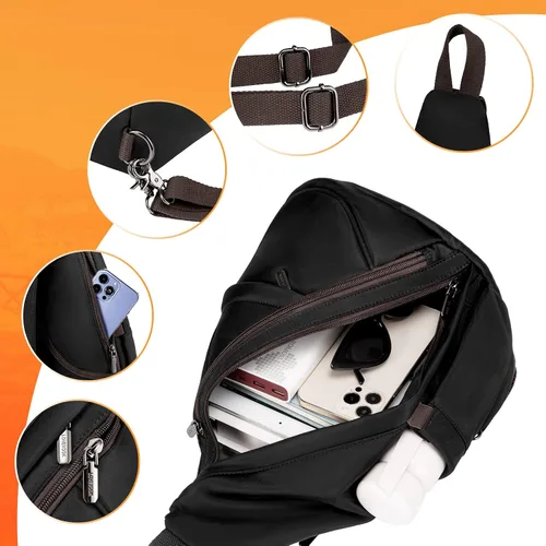 Vista 6 de LOVEVOOK Bolso bandolera bandolera mochila bandolera mochila bandolera bolsa de hombro casual mochilas para mujeres hombres ciclismo senderismo
