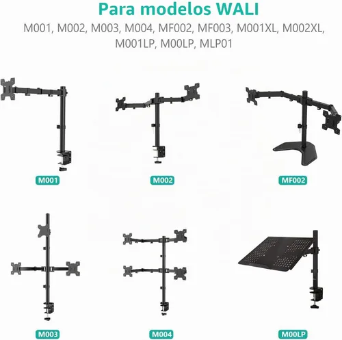 Vista 6 de WALI C Clamp Base Soporte de montaje Accesorio, Abrazadera C de escritorio para WALI Monitor Mount Workstation System (C-CLAMP), negro