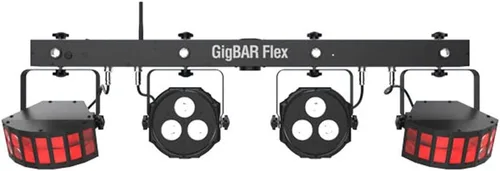 Vista 3 de CHAUVET DJ GigBAR Flex 3 en 1 Pack-n-Go Sistema de efectos de iluminación LED con 2 LED Derbys, LED Quad-Color Pars, y Estroboscópicos
