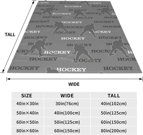 Vista 6 de Manta de bebé de hockey de 30 x 40 pulgadas, manta de forro polar reversible gris con diseño de hockey sobre hielo, manta de felpa ultrasuave