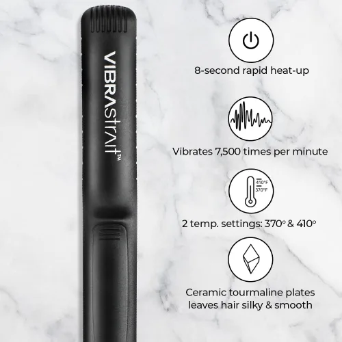 Vista 2 de Essential - Plancha plana de cerámica vibrante, 1 pulgada, alisador de pelo de cerámica rápido y sin encrespamiento, deslizamiento fácil y suave