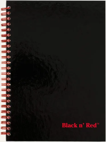 Vista 2 de Black n' Red Cuaderno de tapa dura de espiral doble, mediano, negro/rojo, 70 hojas rayadas, paquete de 6 unidades (L67000)