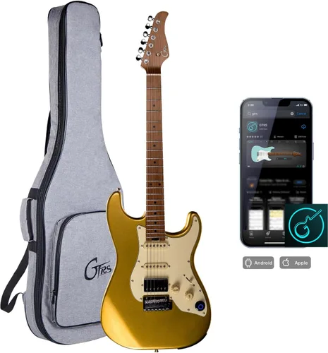 Vista 8 de GTRS S800 Kit de guitarra eléctrica inteligente con sistema de efectos, recogida HHS, máquina de tambor de bucle, batería de 12 horas de duración