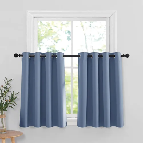 Vista 137 de RYB HOME - Cortinas para armario de 36 pulgadas, cortinas para oscurecer la habitación con ojales resistentes a la oxidación, cortinas de Aqua