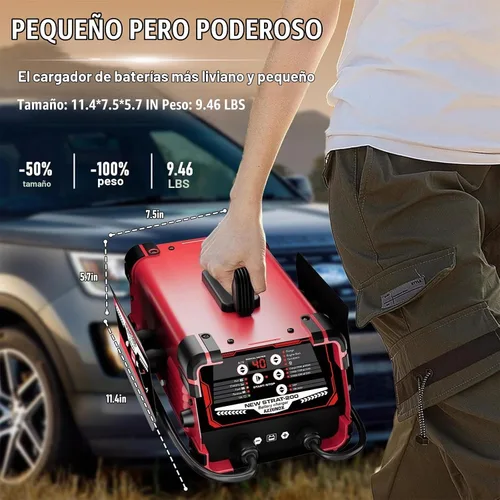 Vista 4 de Mantenedor del cargador de batería de coche de 12V/24V, carga Red