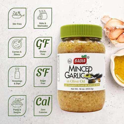 Vista 2 de Badia Spices inc Spice, ajo picado/aceite, 16 onzas