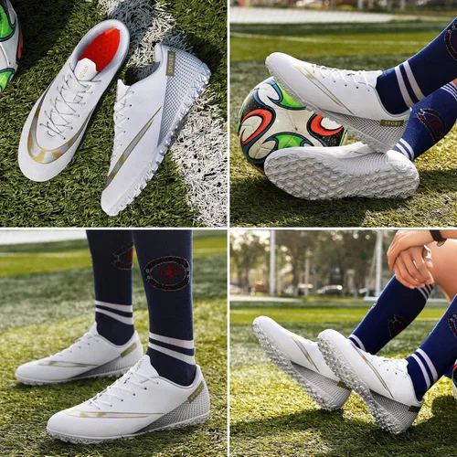 Vista 6 de YDVXBE Zapatos de fútbol para hombre, zapatos de fútbol juveniles, zapatos de fútbol para adultos, tenis profesionales TF para entrenamiento