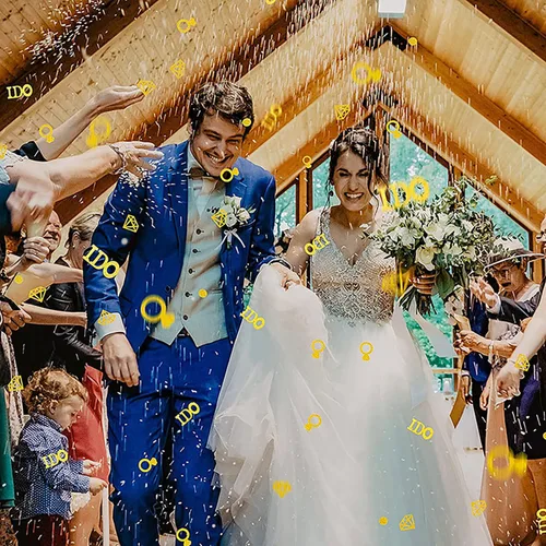 Vista 5 de Gold Wedding Confetti, 100 Pcs I DO Engagement (Pack of 2)