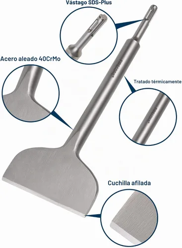 Vista 2 de Firecore - Broca de cincel SDS Plus de 4 pulgadas por 11 pulgadas para herramienta de taladro de martillo giratorio SDS Plus Tile Removal Chisel