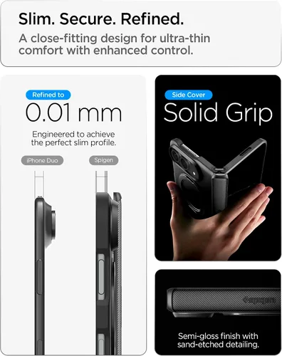 Vista 5 de Spigen Slim Armor Pro S MagFit - Funda para iPhone Duo, color negro