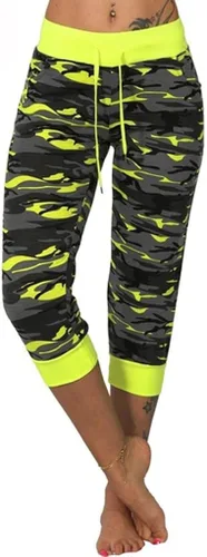 Vista 2 de Uillui Pantalones cargo para mujer, corte de bota, para yoga, entrenamiento, pantalones recortados, cintura elástica, pantalones deportivos