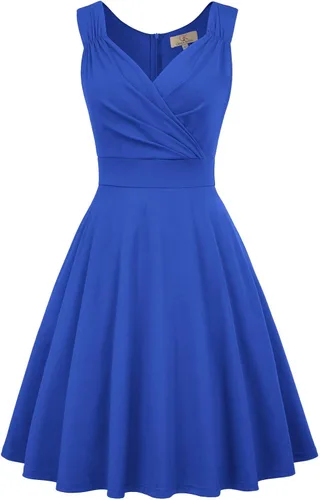 Vista 4 de GRACE KARIN - Vestido de cóctel para dama de honor sin mangas acampanado con cuello en V y envolvente