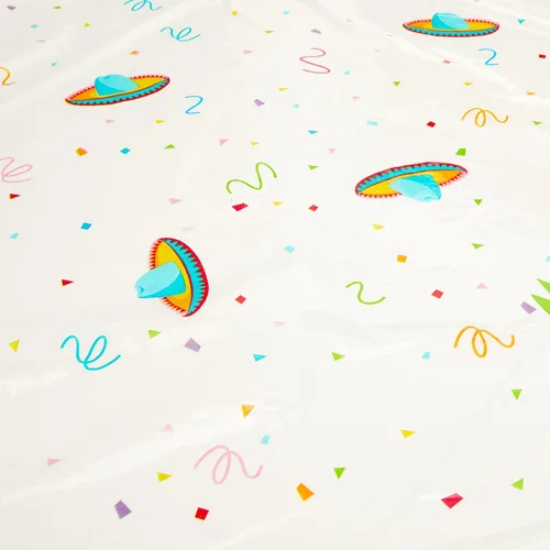 Vista 2 de Mantel de plástico para fiesta mexicana, 54 x 84 pulgadas