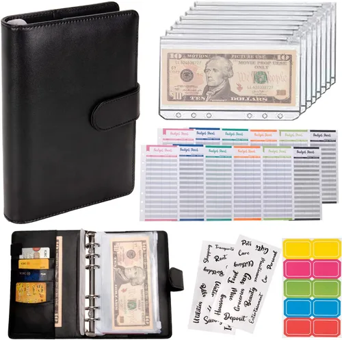 Vista 19 de NICOOTH Carpeta de Presupuesto con Sobres de Efectivo A6 Carpeta para Ahorrar Dinero con Sobres con Cremallera (A6 Verde)
