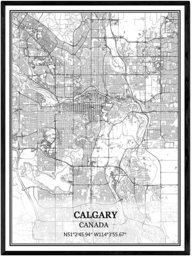 Vista 6 de TANOKCRS Barrie - Lienzo decorativo para pared, diseño de mapa de Canadá, sin marco, moderno, en blanco y negro, recuerdo, decoración del hogar, 12