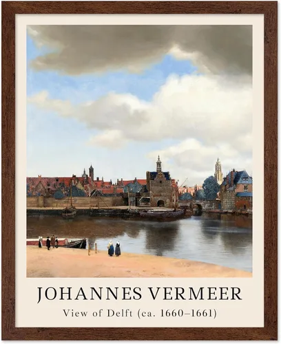 Vista 11 de Poster Master Póster vintage Johannes Vermeer – Impresión de pintura de vista retro de Delft – Vista del arte de Delft – Regalo para hombres