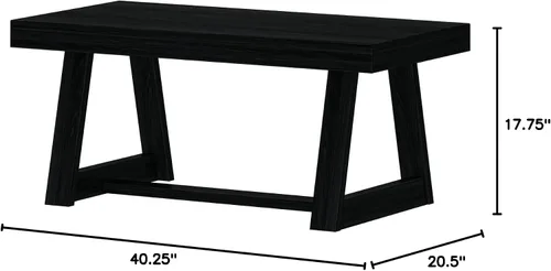 Vista 2 de Plank+Beam Mesa auxiliar rectangular clásica, mesa de centro de granja de 40 pulgadas, mini mesas centrales para espacios pequeños, mesa de té