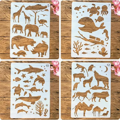 Vista 21 de TIAMECH Plantilla de cámara 3D reutilizable A4 para pintar, plantilla de capas de cámara digital de mandala, arte de pared de bricolaje, muebles