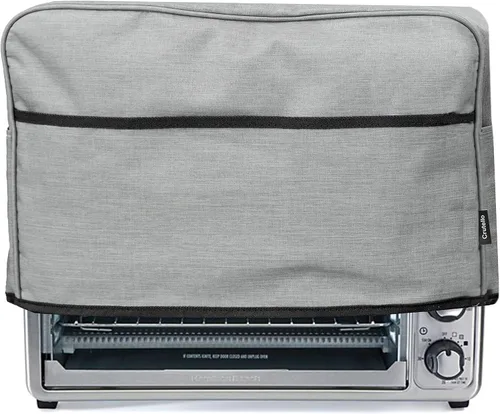 Vista 7 de Crutello Funda para horno tostador con bolsillos de almacenamiento, 4 rebanadas, fácil de limpiar