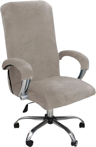 Vista 9 de Funda de terciopelo para silla de oficina con fundas para brazos, fundas elásticas para sillas de escritorio de computadora, fundas universales