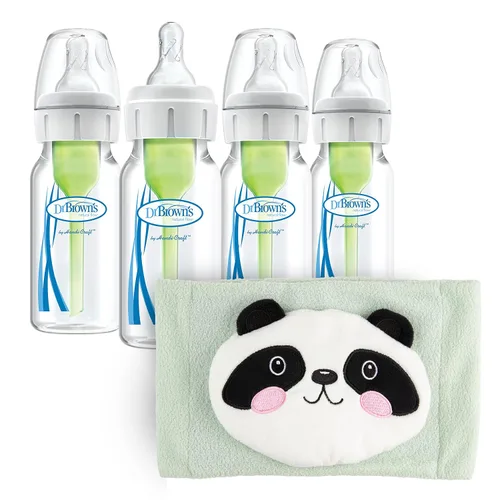 Vista 5 de Dr. Brown's Anti-Colic Options+ Biberones estrechos, paquete de 4 onzas y cinturón de grifo para bebés para gas cólico natural y alivio del malestar