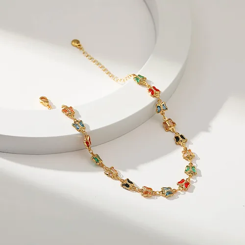Vista 5 de Tobillera para mujer, chapada en oro de 18 quilates, tobillera con dije de oro, impermeable, para verano, playa, cadena de pie, joyería para regalos
