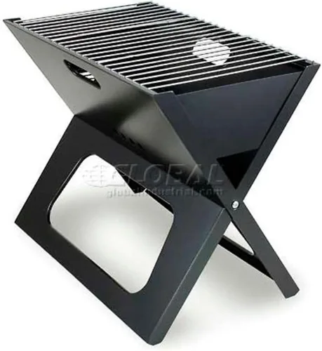 Vista 8 de PICNIC TIME X-Grill 2.0 - Parrilla portátil, barbacoa de carbón para campamento (negro)