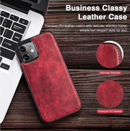 Vista 3 de LOHASIC Funda para iPhone 12 Pro, para iPhone 12, funda de cuero elegante, delgada y de lujo, resistente agarre antideslizante, a prueba de golpes