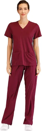Vista 3 de Minty Mint - Conjunto de ropa médica para mujer, cuello en V, con paneles de ventilación, XS