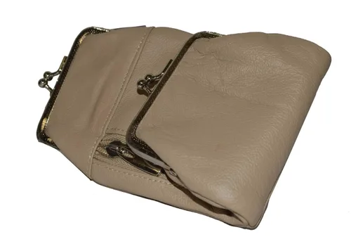 Vista 9 de Funda de cuero genuino para cigarrillos y mechero con cierre de torsión de Leatherboss (Beige)