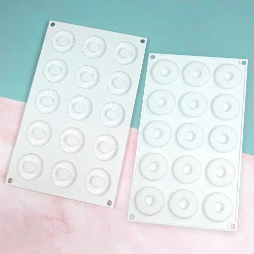 Vista 4 de Molde de silicona para donas redondas, moldes de silicona para dulces, moldes de silicona antiadherentes, perfectos para donas, pasteles, galletas